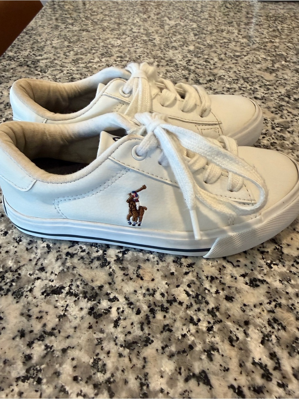 Polo Ralph Lauren White Kids Low-Top Sneakers Size 12